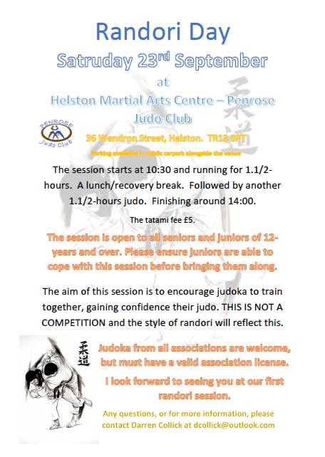 Randori day, 23rd September, Helston